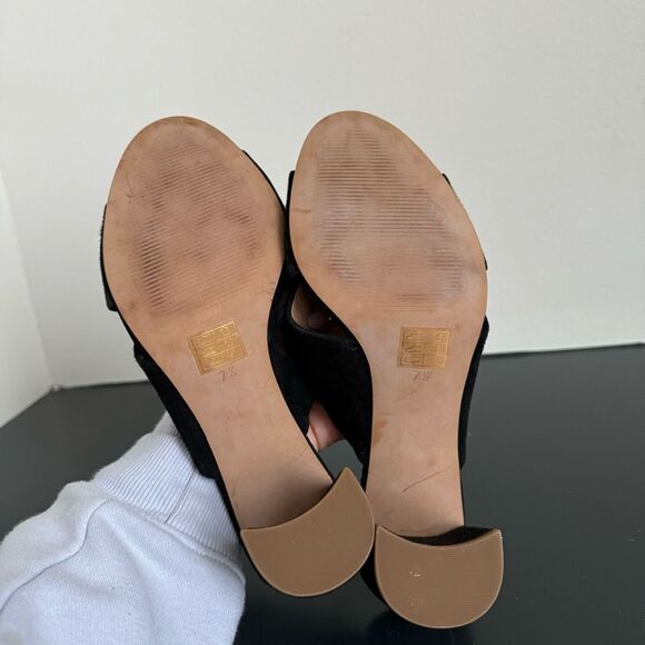 Madewell The Greer Mule Sandal Size 7.5 Black Comfort Suede Medium Block Heel - Picture 11 of 13